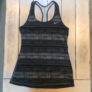 Women’s Medium Black and White Razor Back Tank Top